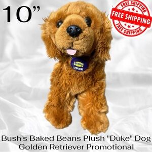 Bush’s Baked Beans 10” Plush "Duke" Dog Golden Retriever Promotional FREE SHIP